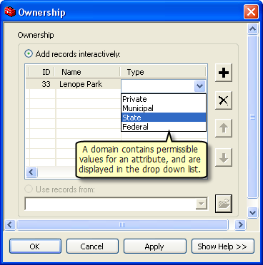 Record Set attribute value domain Record Set attribute value domain